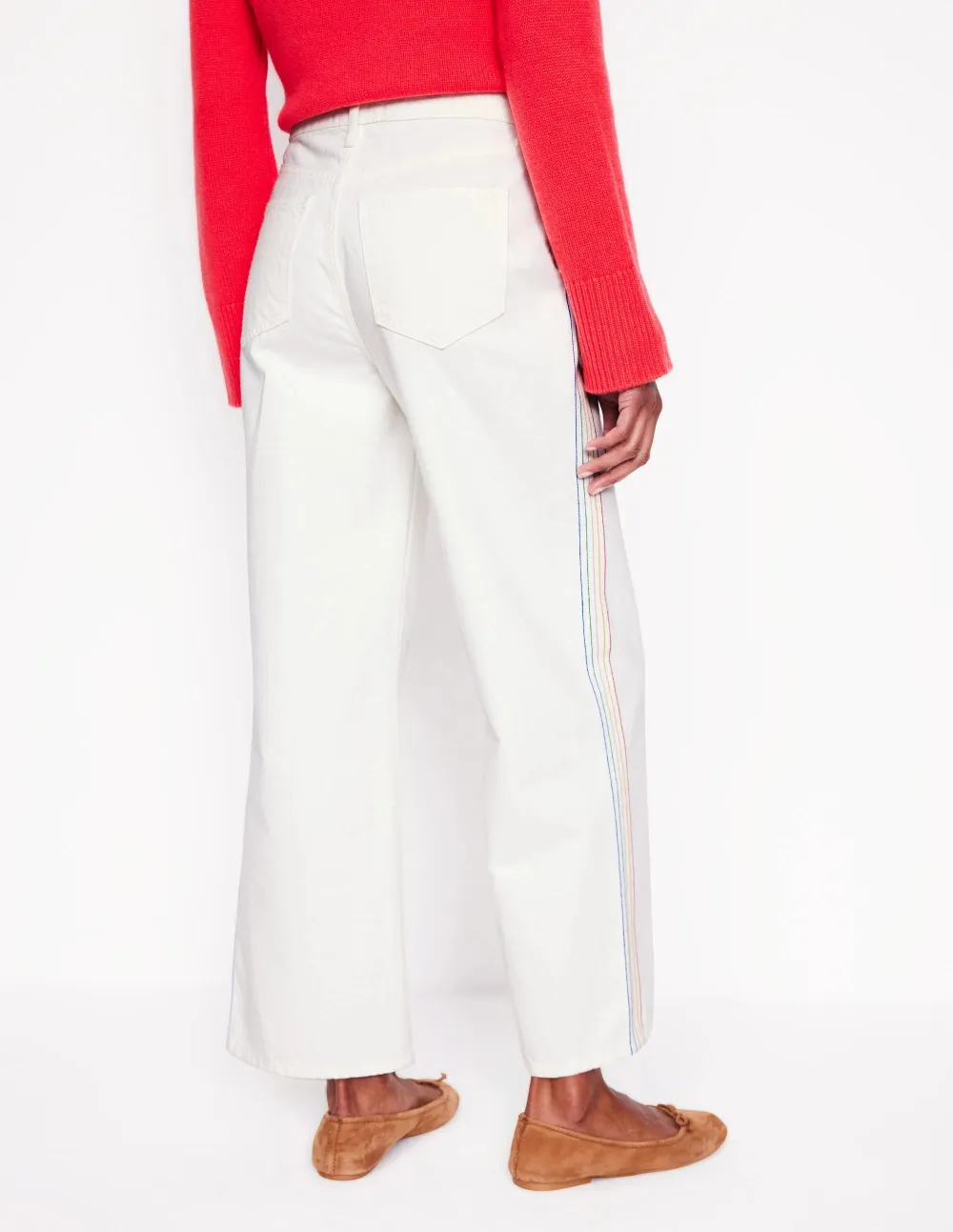 White Side - Stripe Wide - Leg Pants