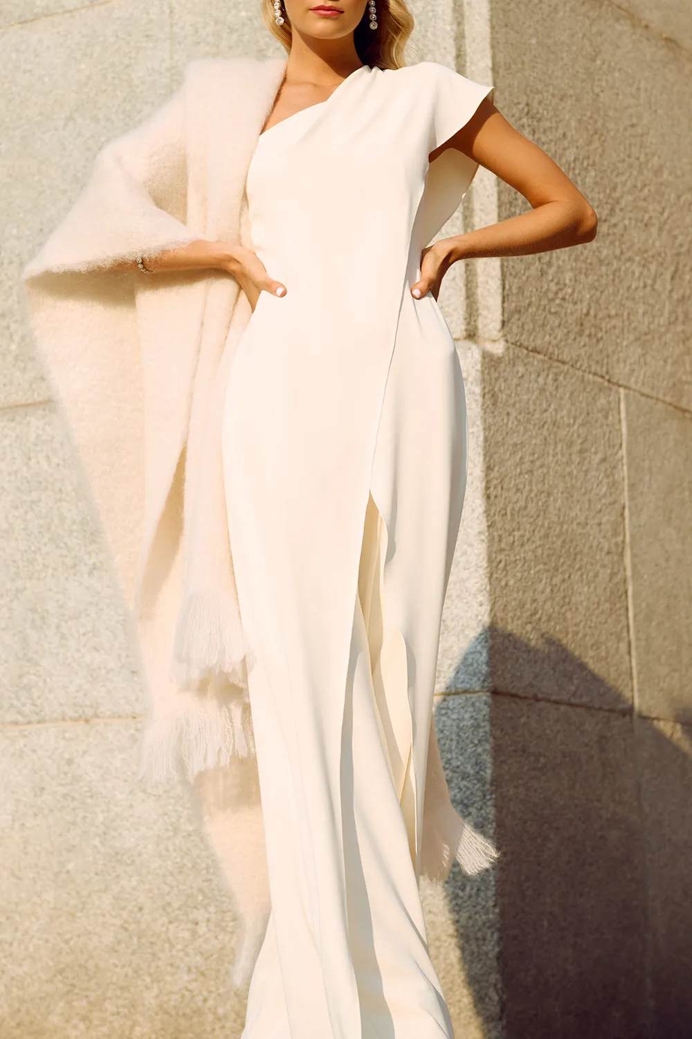 Solid Color One Shoulder Jumpsuit