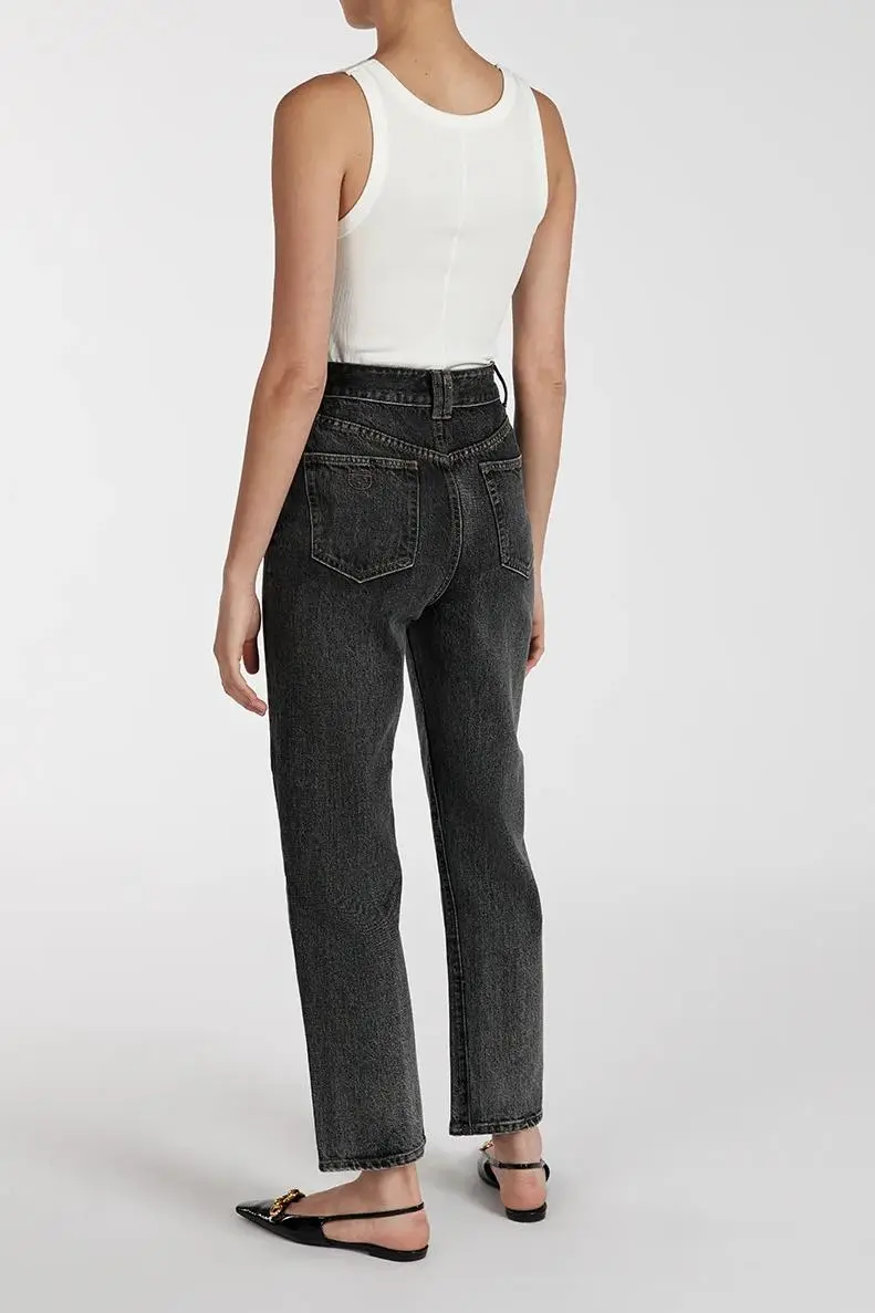 WASHED BLACK TWISTED SEAM JEAN