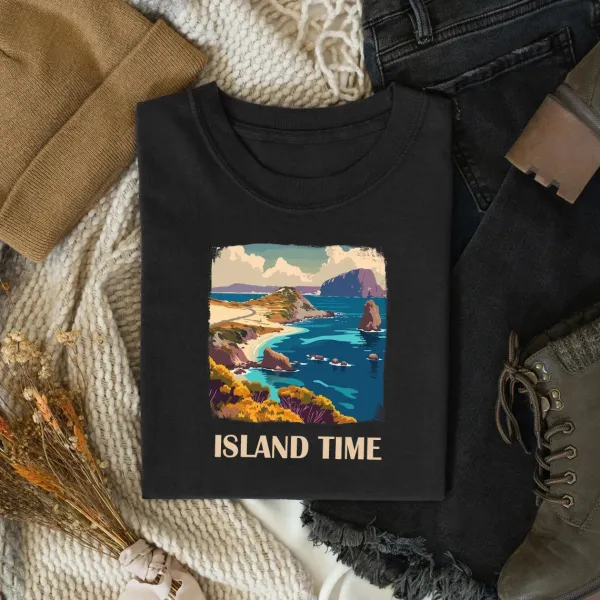 Island Time Landscape - Printed Tee