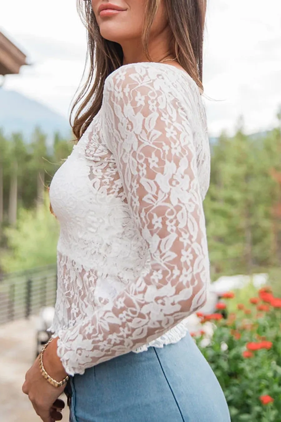 Ivory Lace Layering Blouse