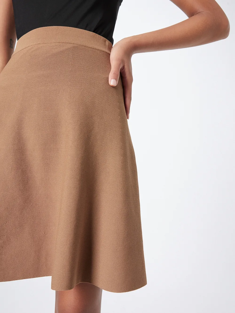 Sleek Fabric Casual Style Skirt