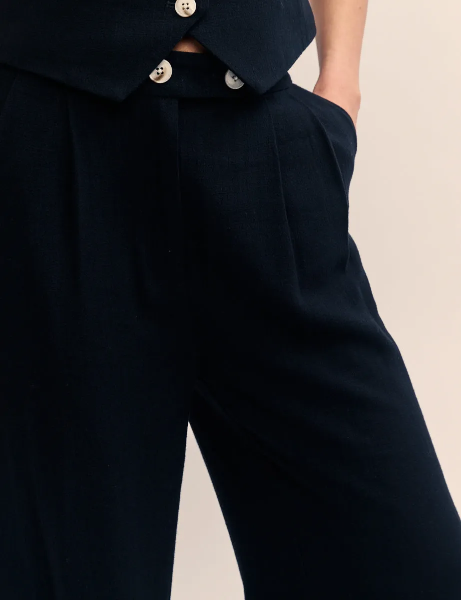 Black Relaxed Tailored Trousers
