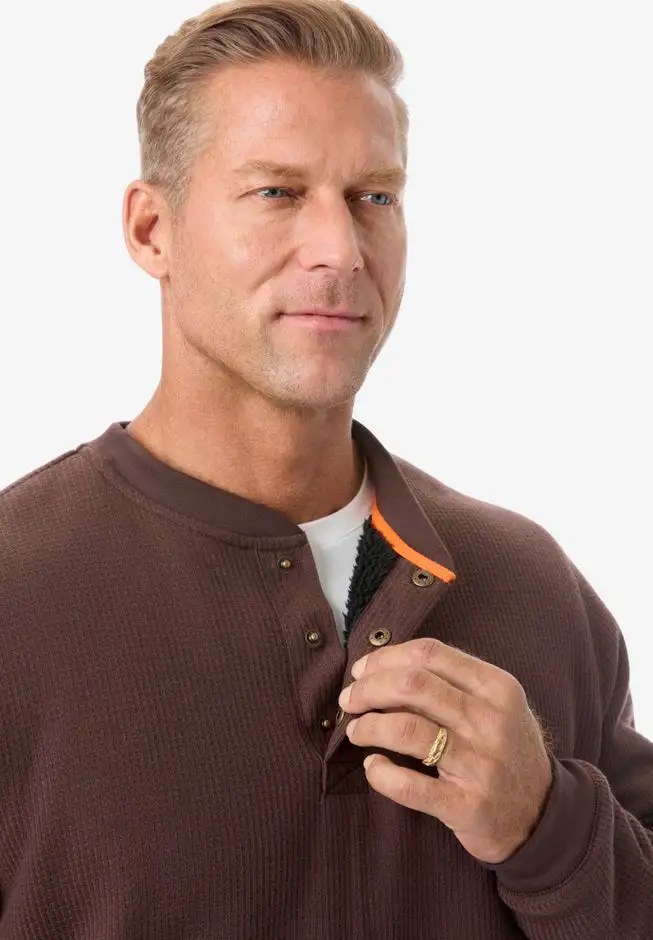 Bonded Sherpa Waffle Henley