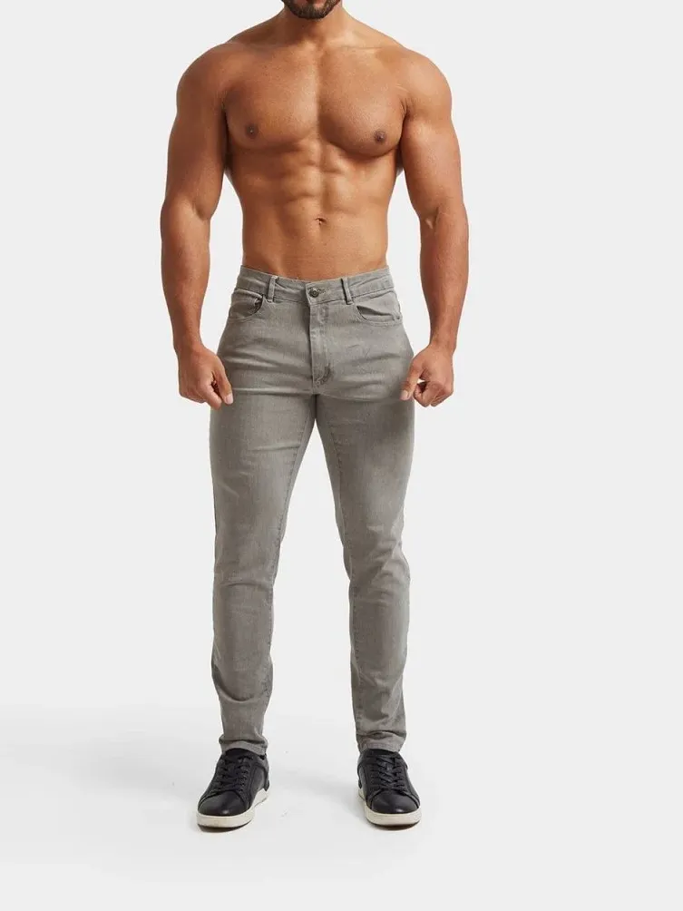 Light Grey Casual Daily Athletic Jeans