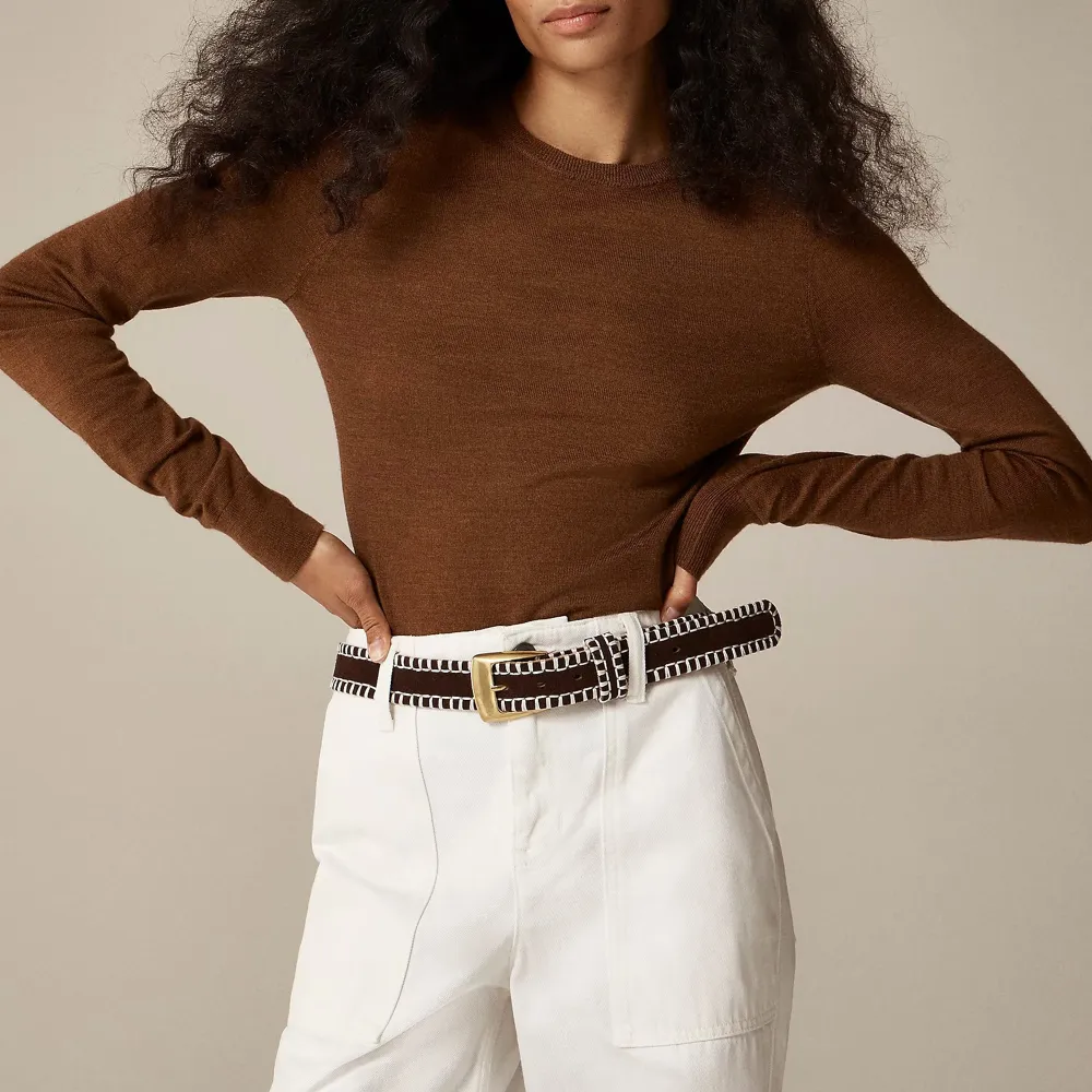 Ribbed Cashmere Cropped Crewneck Sweaters