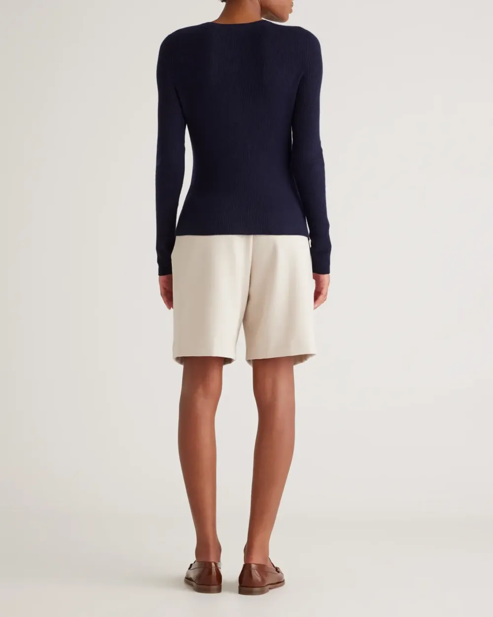Featherweight Cashmere Ribbed Henley Sweater