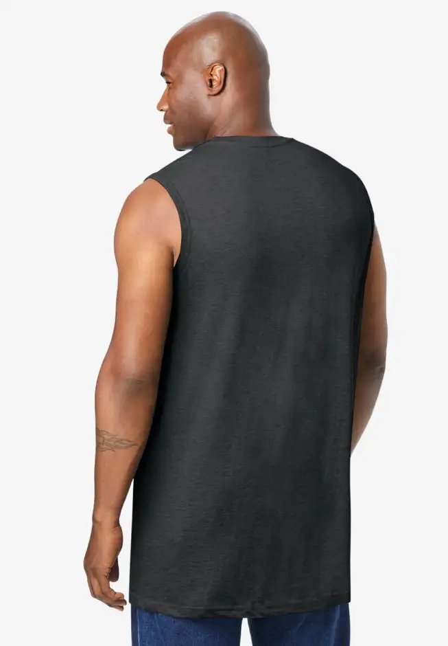 Shrink-Less Longer-Length Lightweight Muscle Pocket Tee