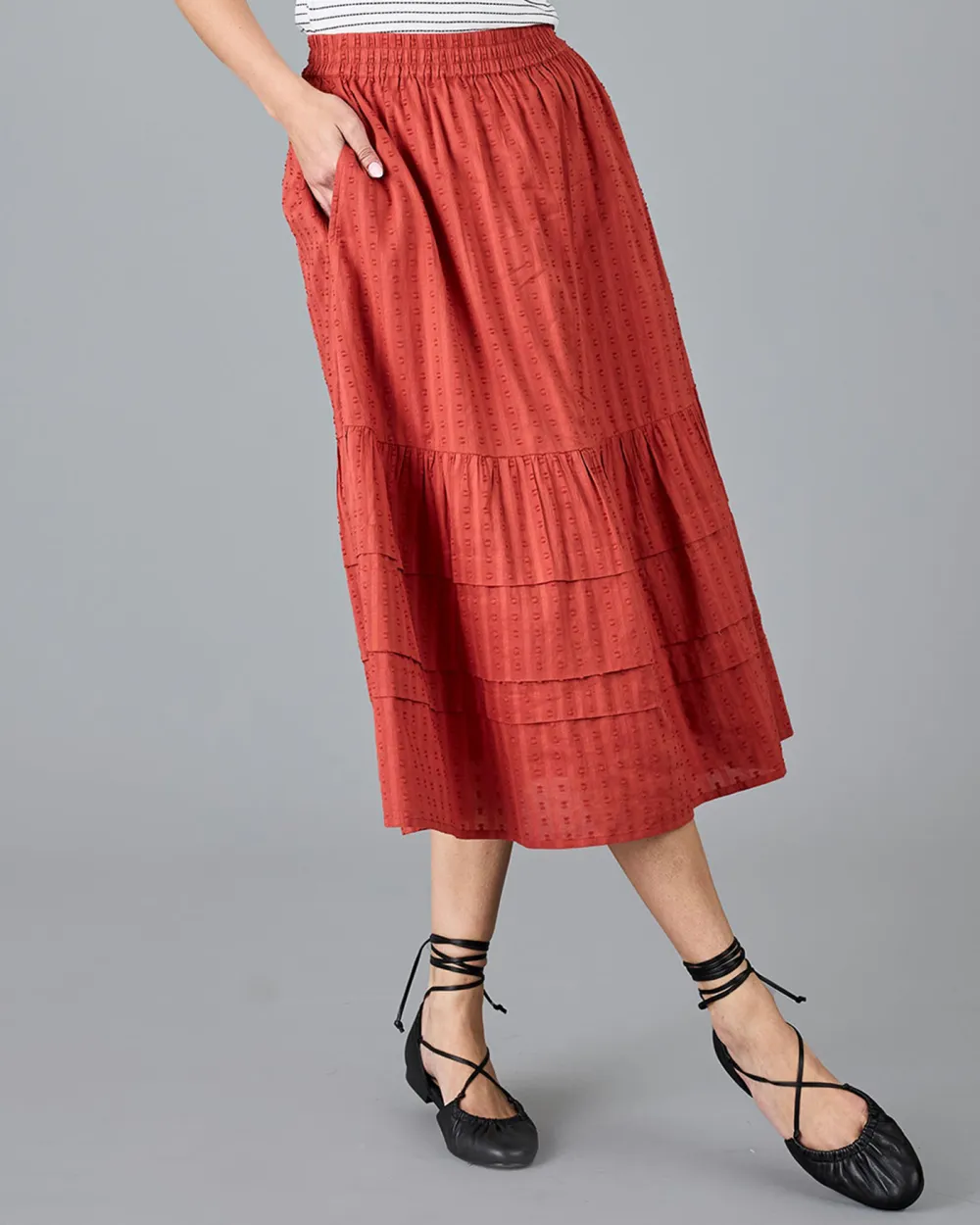 Red High Waisted Skirt