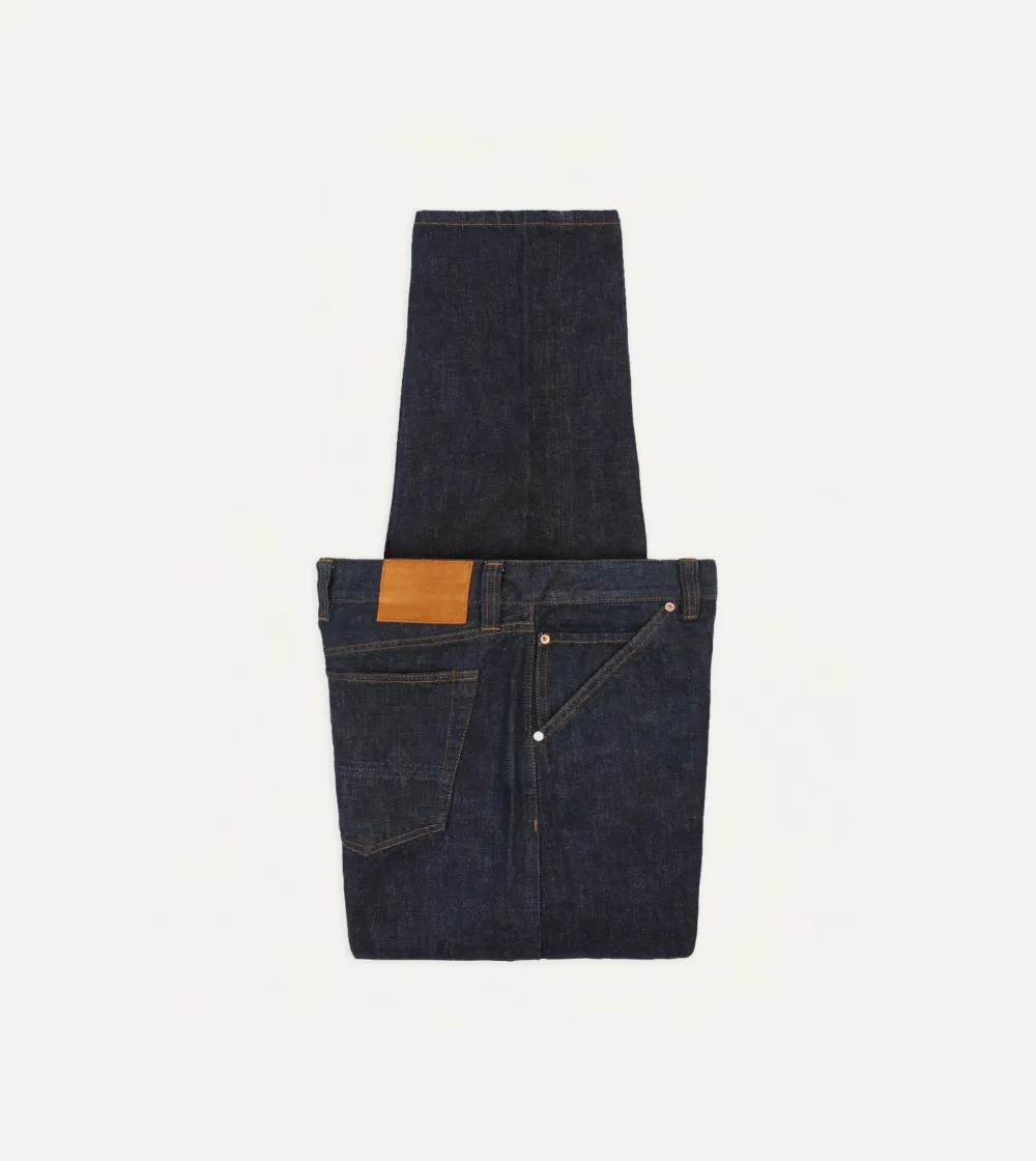 Dark Blue Loose Fit Denim Pants