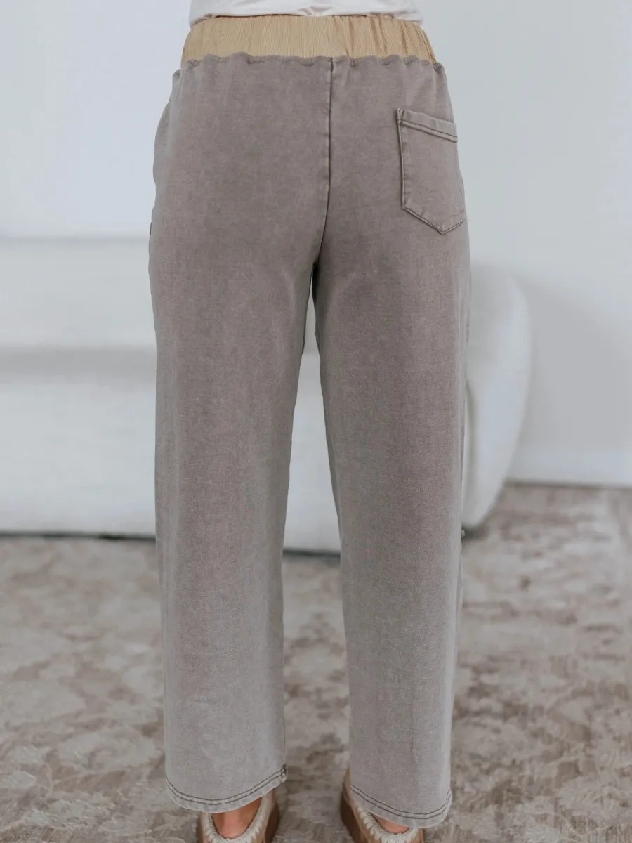 Contrast Waist Pants