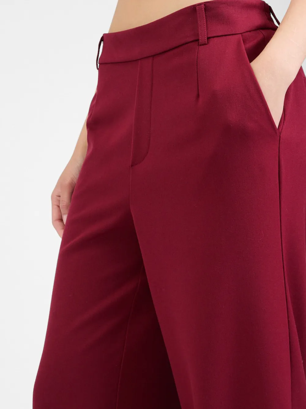 Wide Leg Pleat-Front Pants