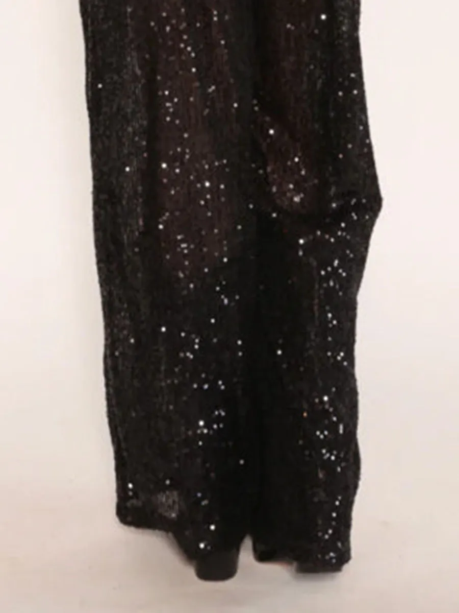 Bling Party Open Crotch Wide Leg Pants