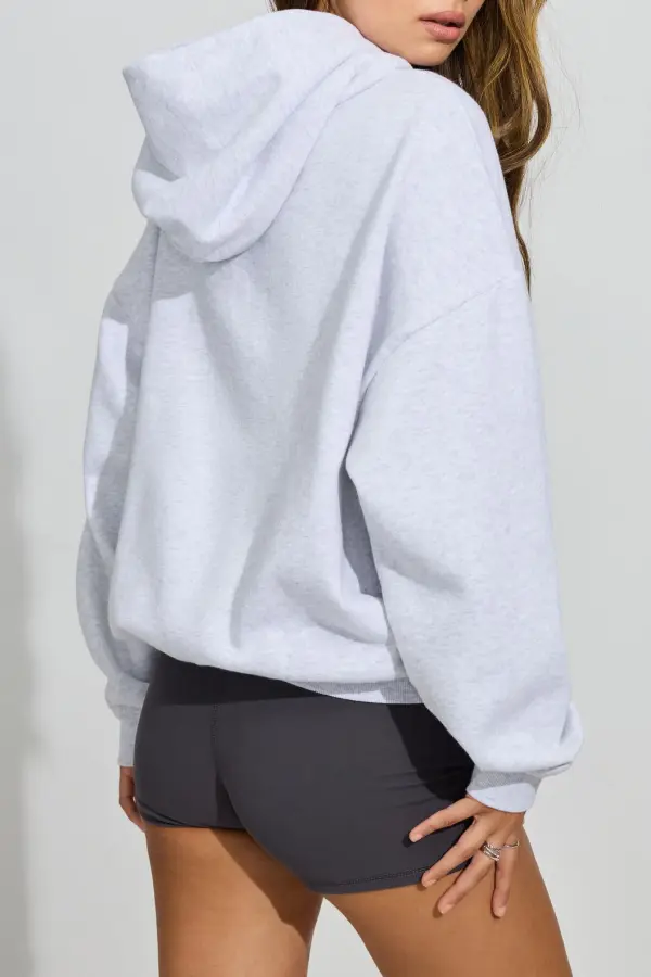 Grey Marled Oversized Hoodie