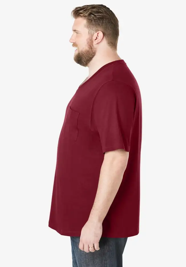 Shrink-Less Lightweight V-Neck Pocket T-Shirt