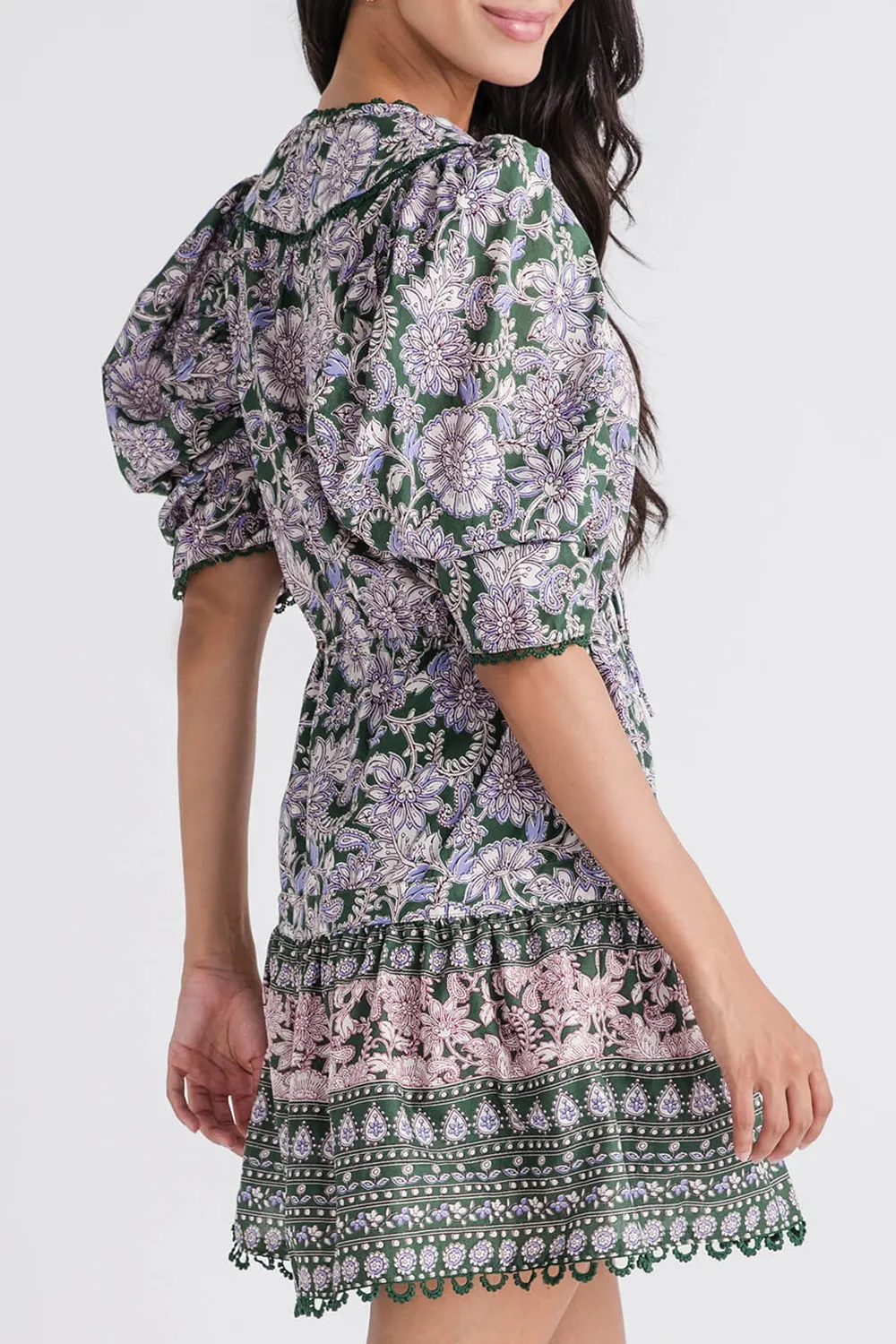 Olivaceous Chic Dress - Green Pink