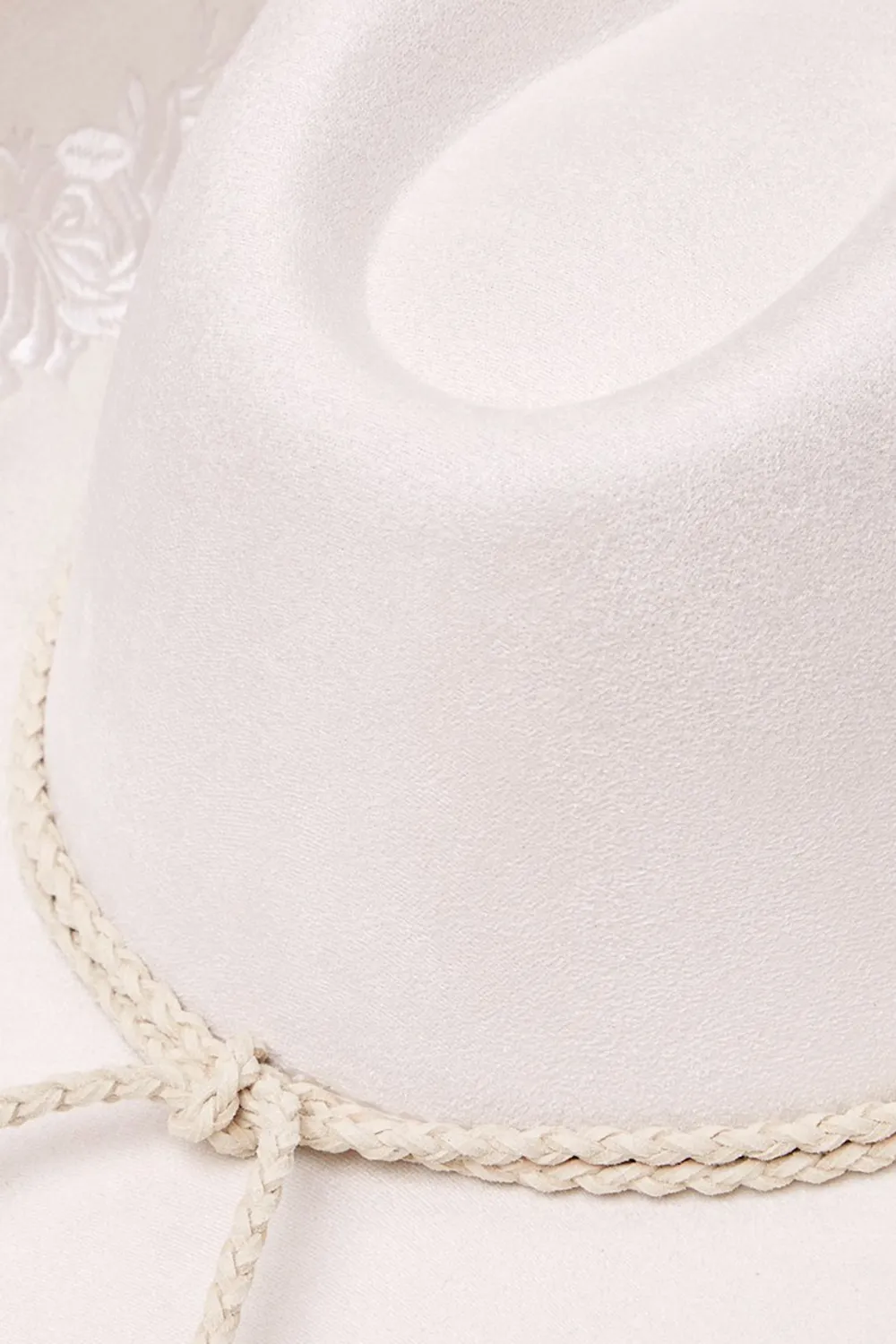 Minimalist Ivory Floral Embroidery Women's Hat
