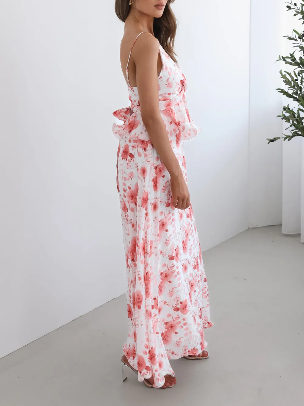 White Floral Casual Style Dress