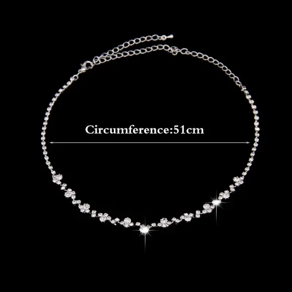 Necklace earrings two-piece simple rhinestone set