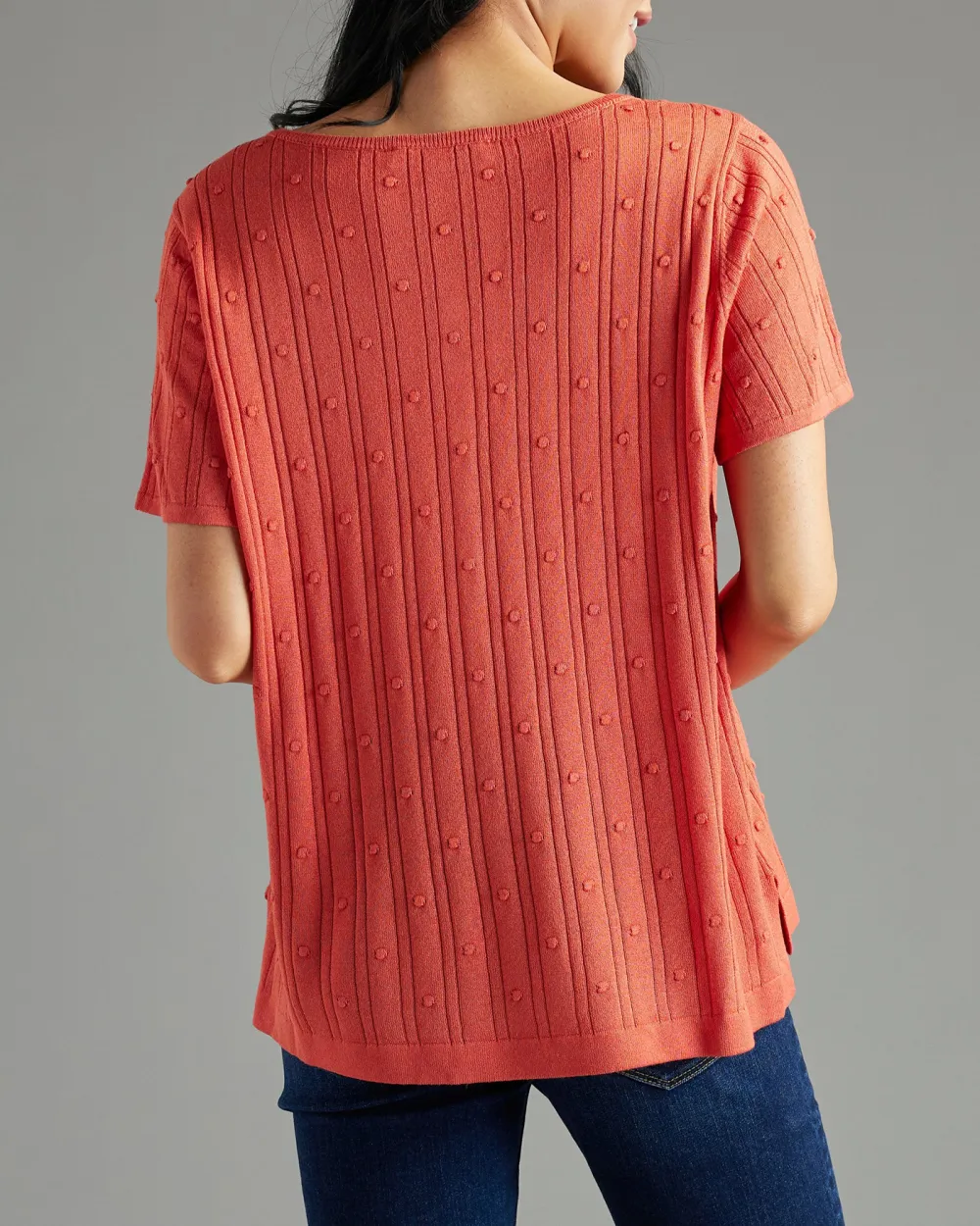 Paprika Textured Detailing Knit Top