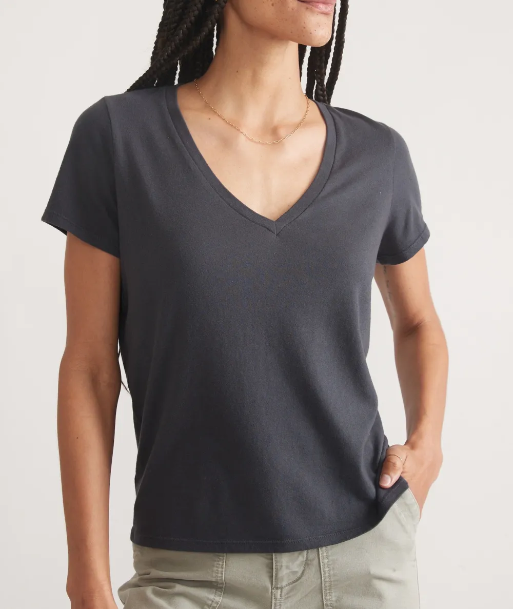 Short Sleeve V-Neck Plain Shirt