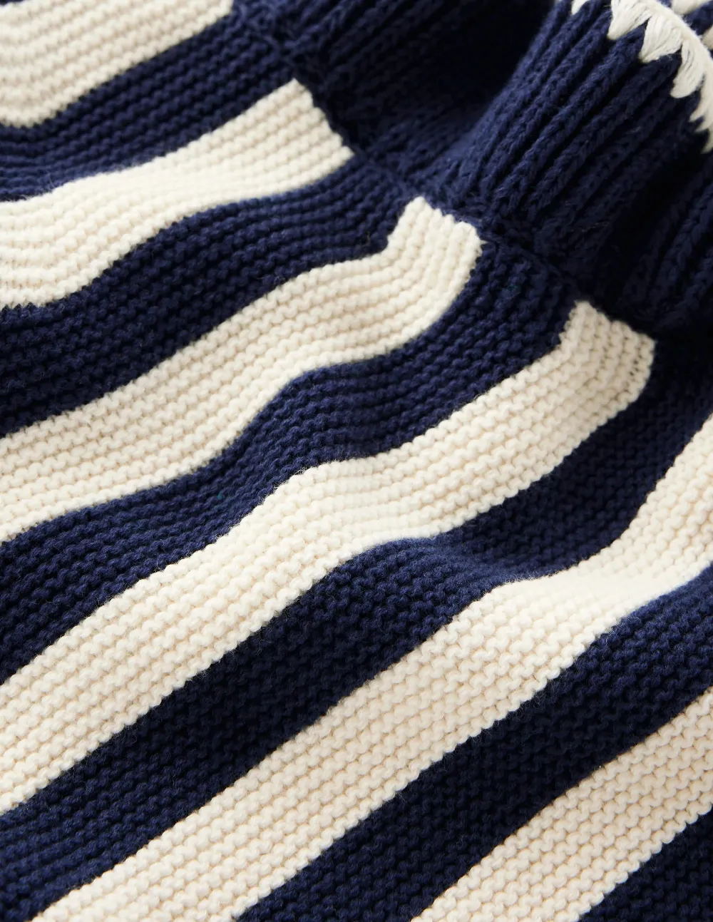 Navy and White Striped Knit Vest