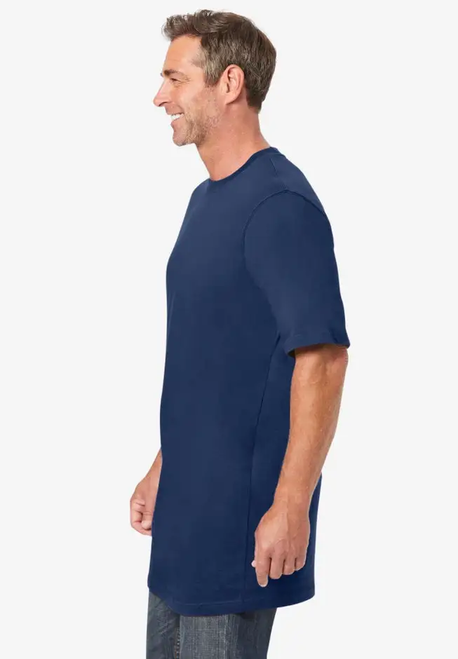 Shrink-Less Lightweight Longer-Length Crewneck T-Shirt
