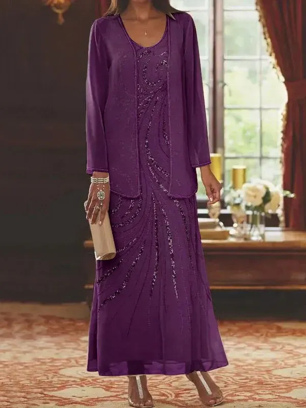 Women's Elegant Dress Two-piece with Jacket