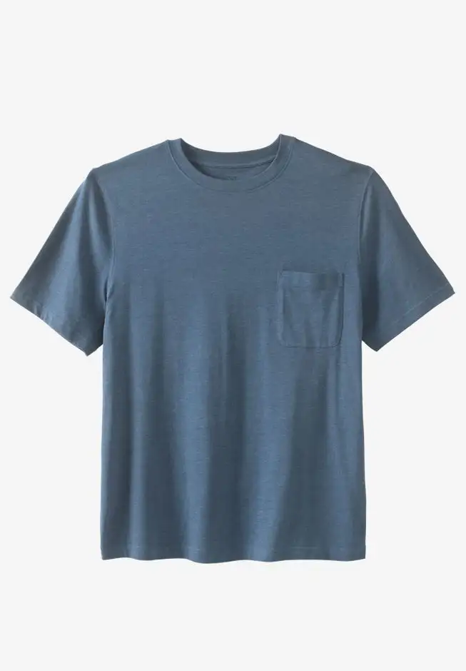 Shrink-Less Lightweight Pocket Crewneck T-Shirt