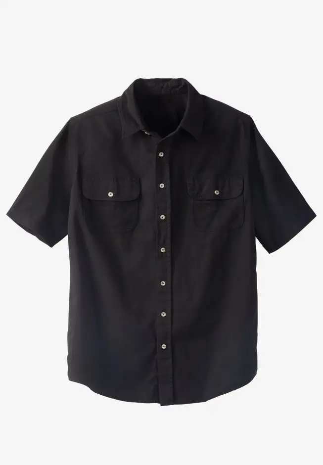 Short Sleeve Denim and Twill Shirt
