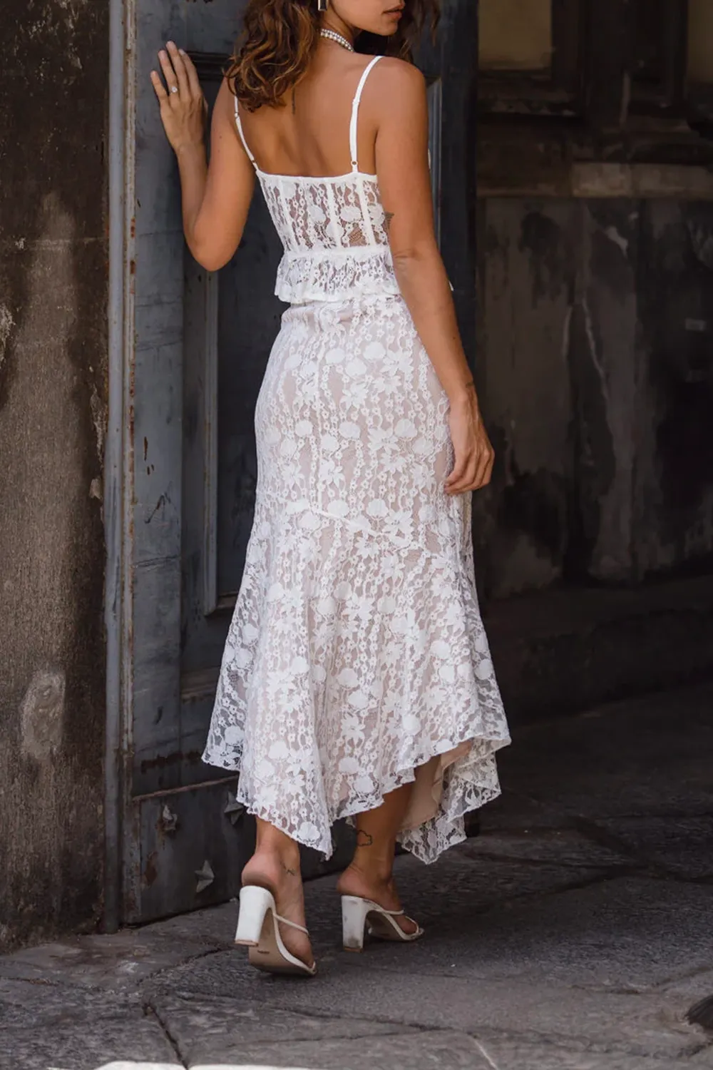 Rosemary White Lace Bustier Top