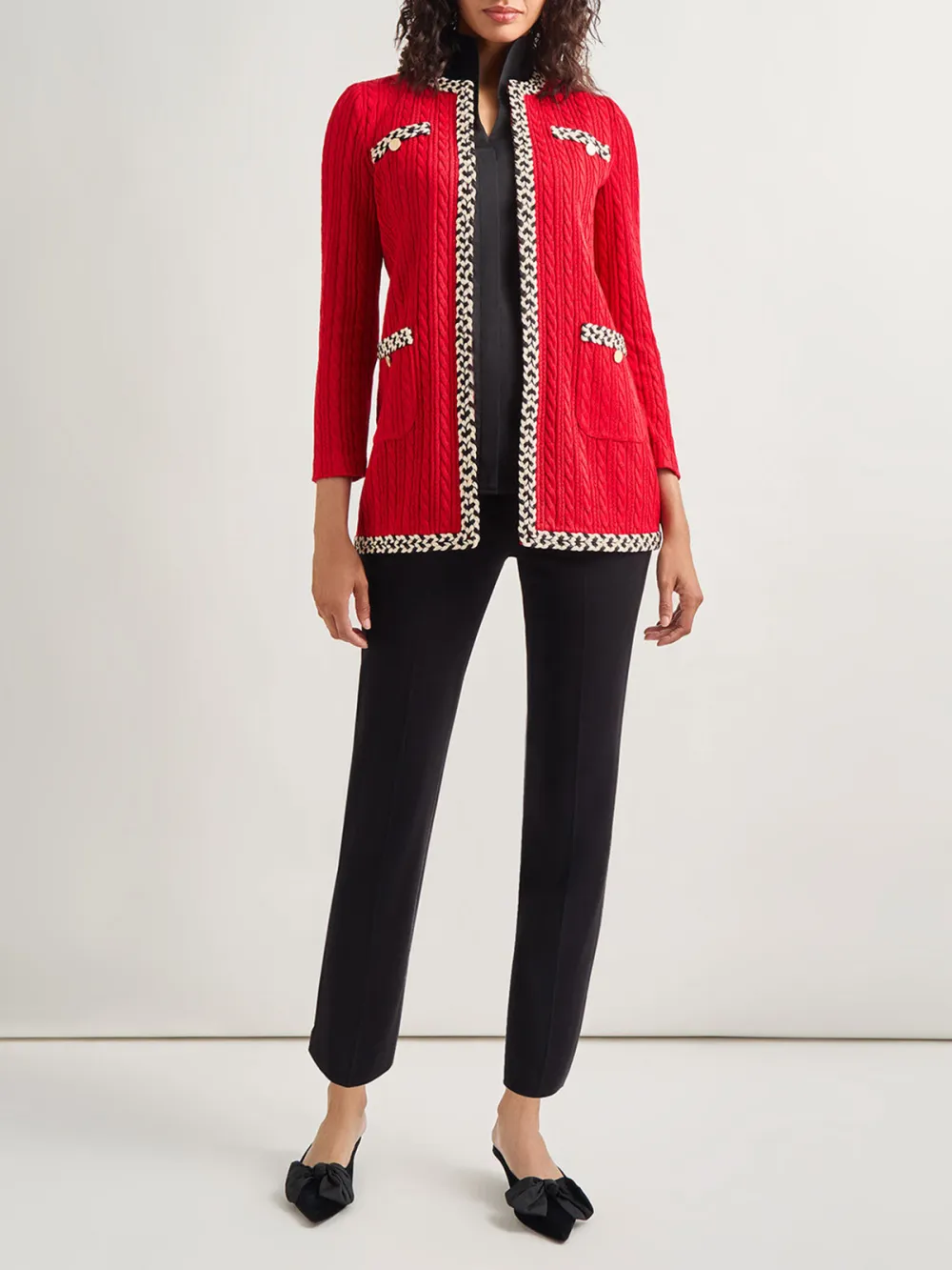 Color Blocking Long Sleeved Round Neck Jacket