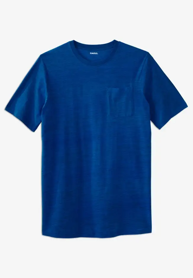 Shrink-Less Lightweight Longer-Length Crewneck Pocket T-Shirt