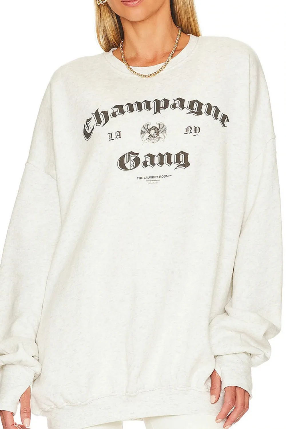 White Round Neck Classic Minimalist Breathable Loose Hoodie