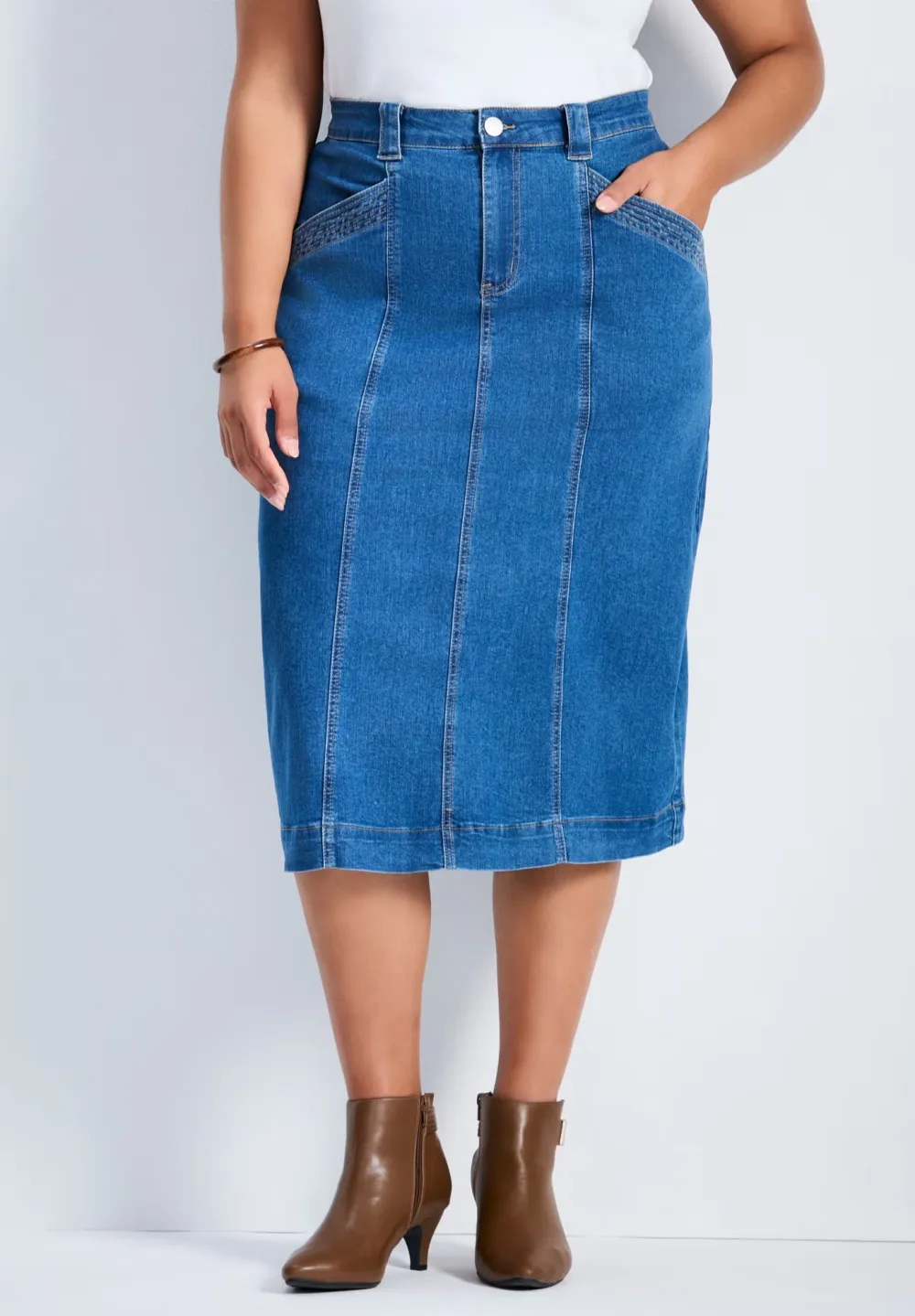 Slit Denim Short Skirt