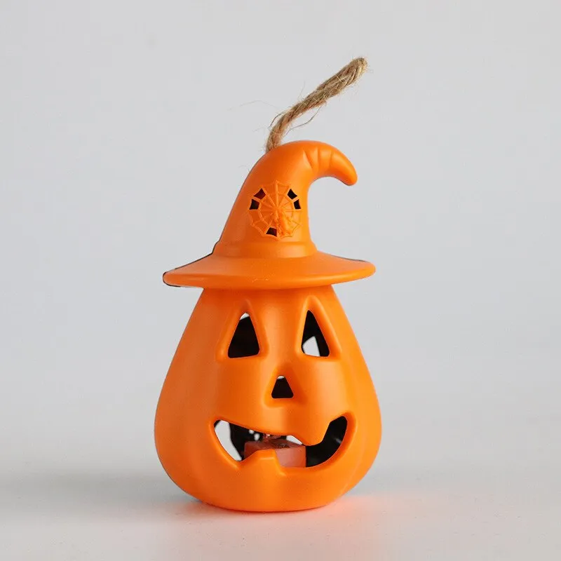 Halloween LED Hanging Pumpkin Lantern Lights Ghost Lights Skeleton Candle Lantern Lights Halloween Party Horror Props Home Decor