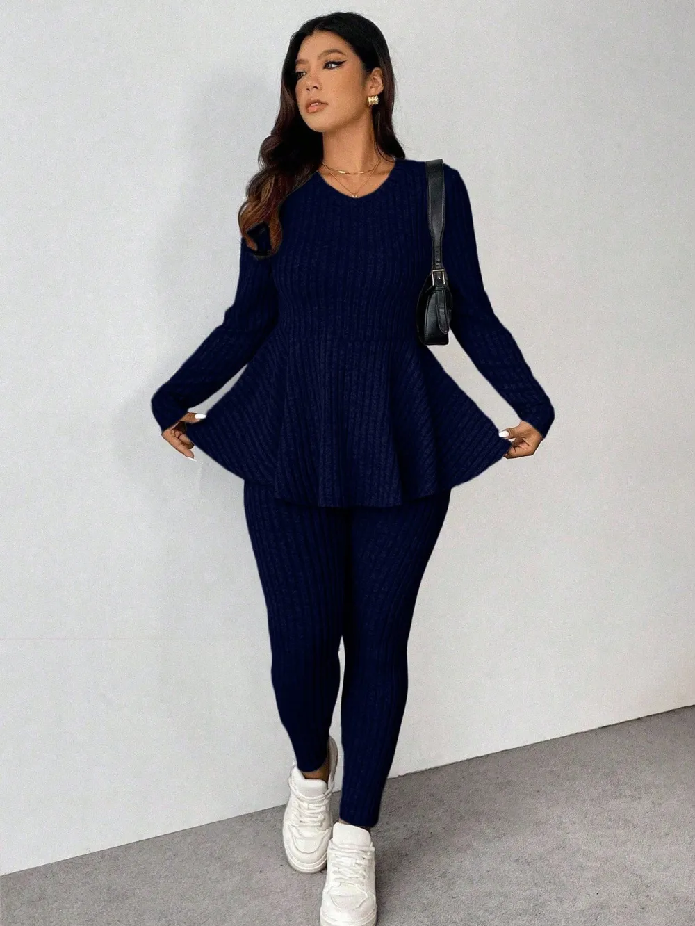 Women's Plus Size Autumn-Winter Knit Co-ords Set
