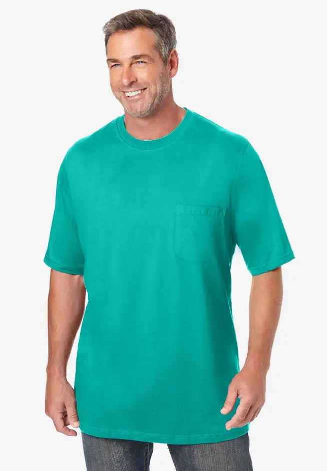 Shrink-Less Lightweight Pocket Crewneck T-Shirt