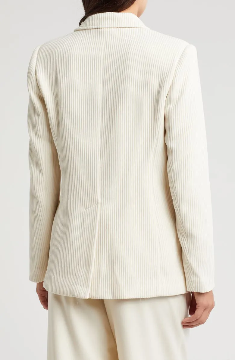 One-Button Corduroy Blazer