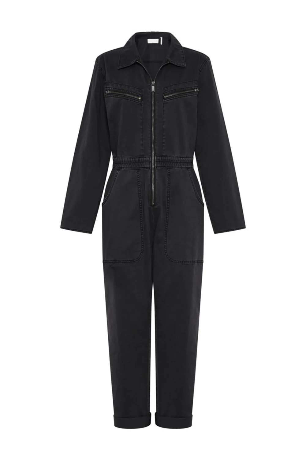 Black Vintage Simple Workwear Jumpsuit