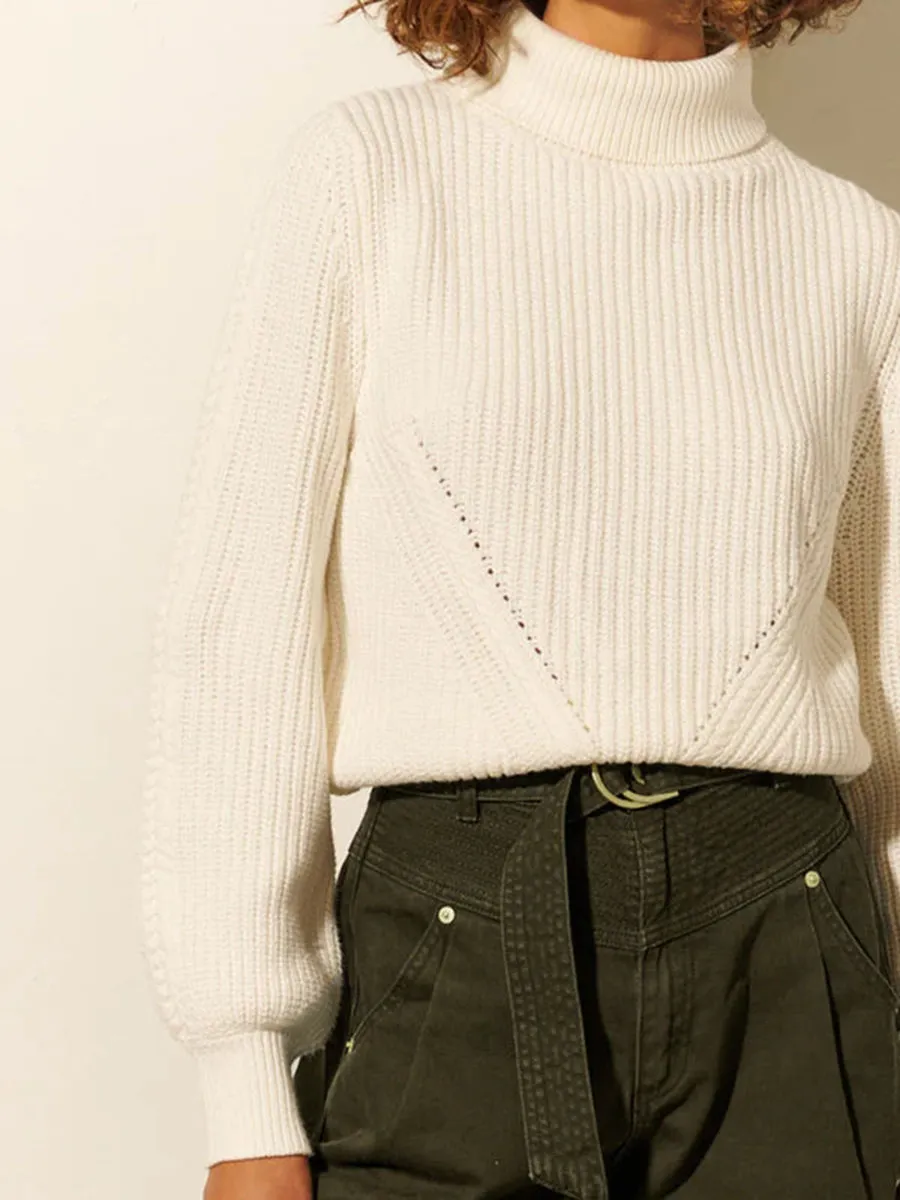 Mock Neck Ribbed Knit Sweater
