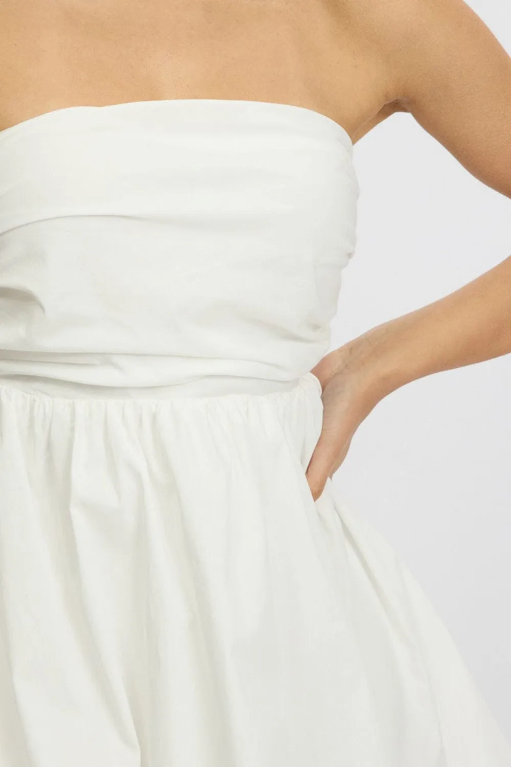 White Bubble Mini Dress Strapless