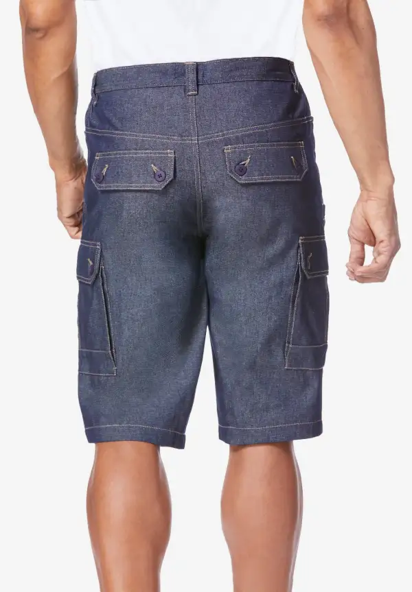Lightweight Comfort Denim Cargo Jean Shorts