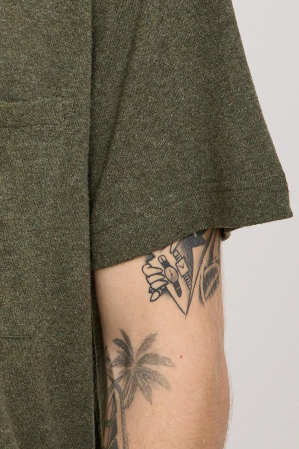 Pullover Shirt Olive Recycled Wool Mix