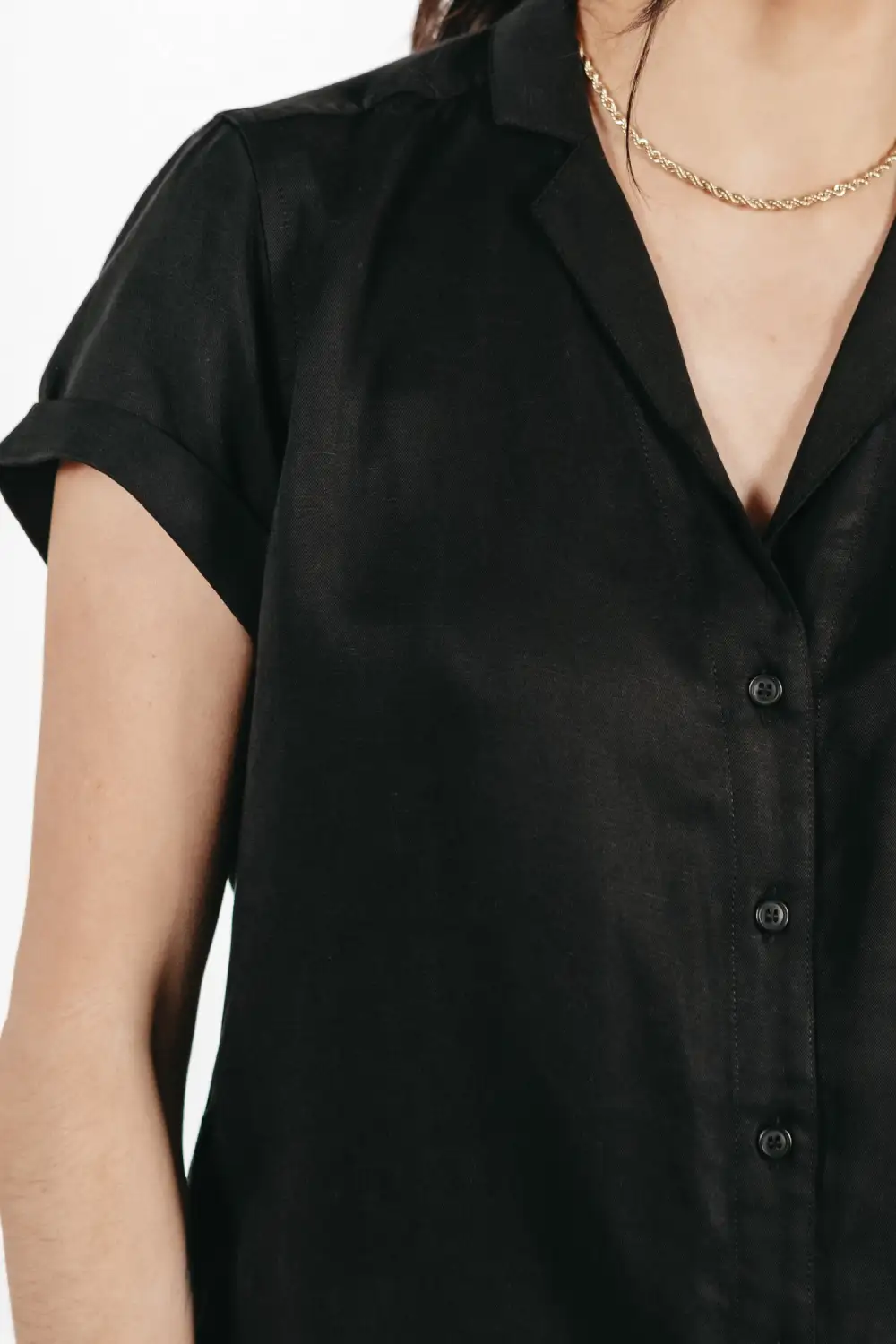 The Button Front Black Shirt