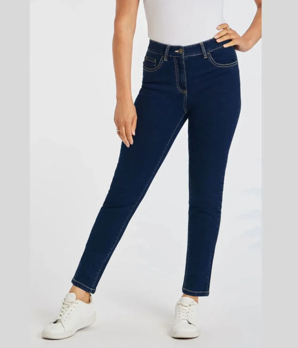 Dark Denim Slim Leg Crop Jean