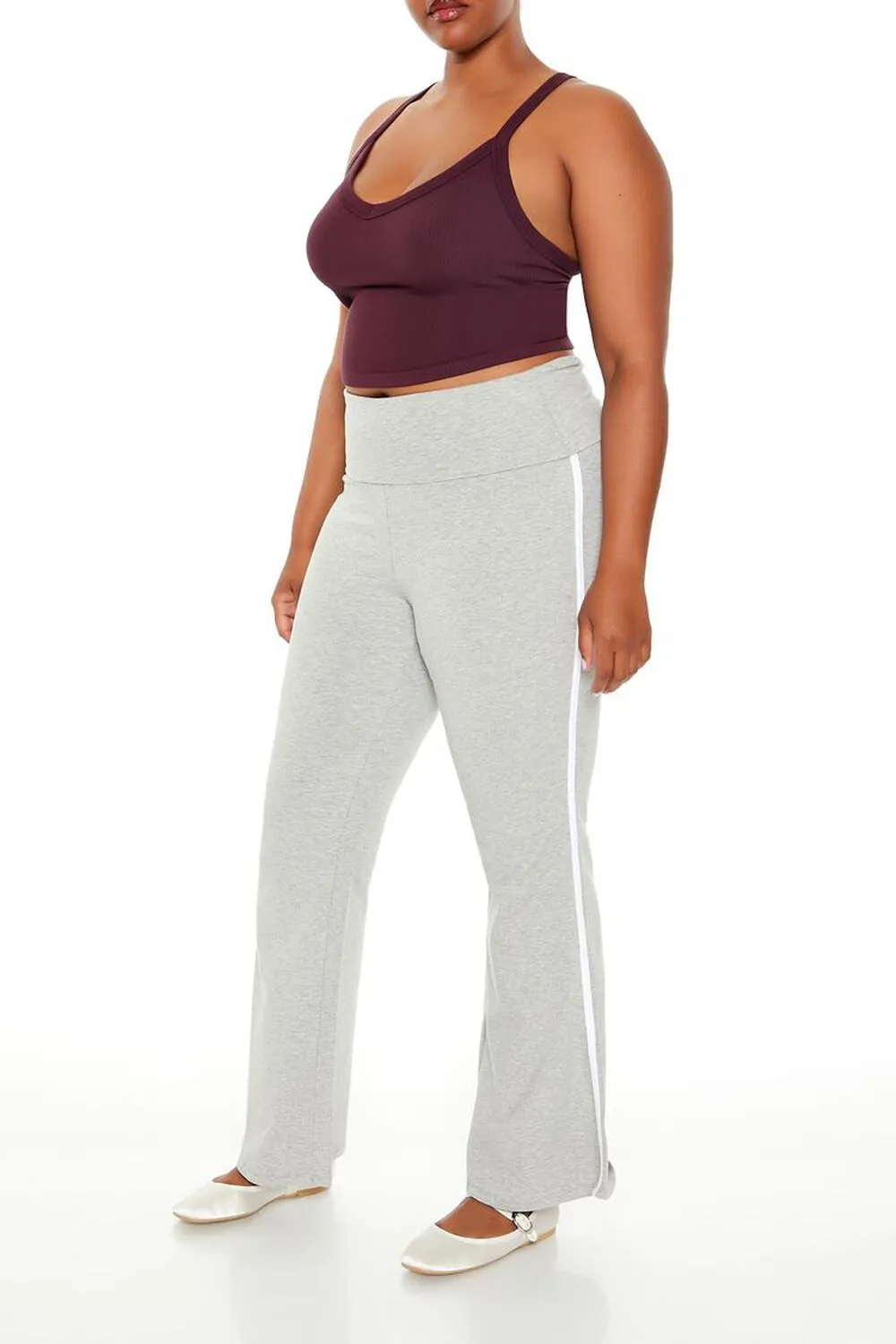 Plus Size Two-Tone Flare Leggings
