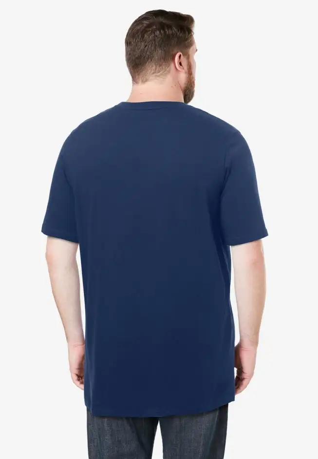 Shrink-Less Lightweight Longer-Length Crewneck Pocket T-Shirt