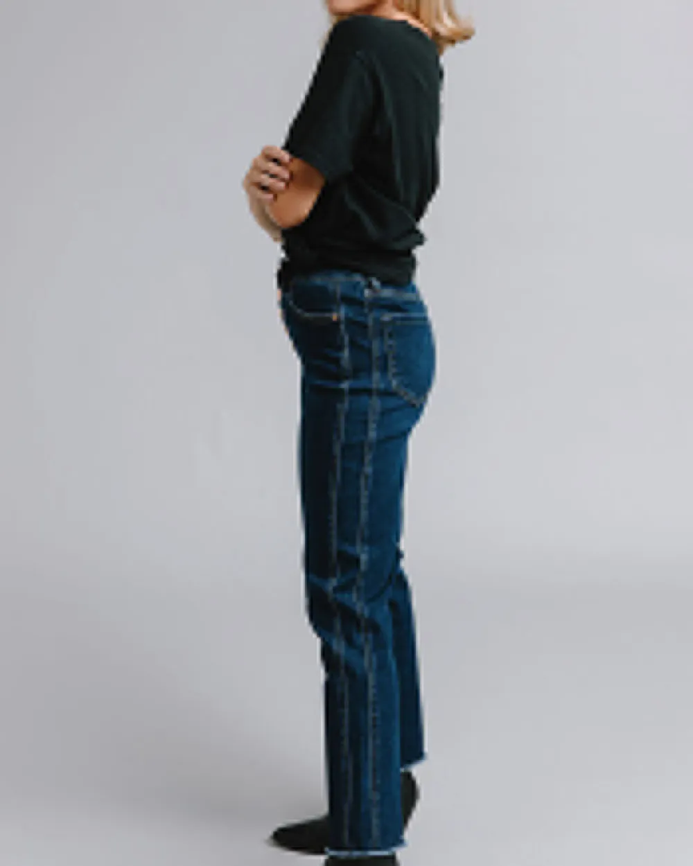 Button Fly Dark Blue Jean