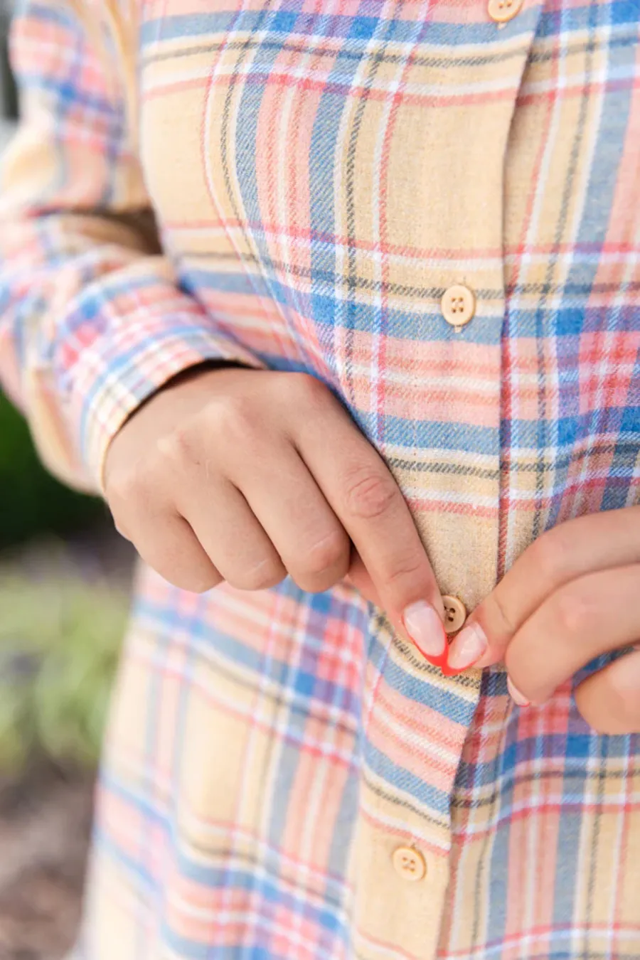 Plaid Yellow Shirt Dress